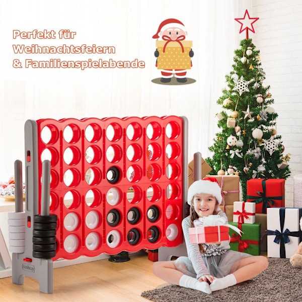 Giant Match 4 Game Giant Playset 104 cm radspelbräda med jumboringar och snabbkopplingsreglage