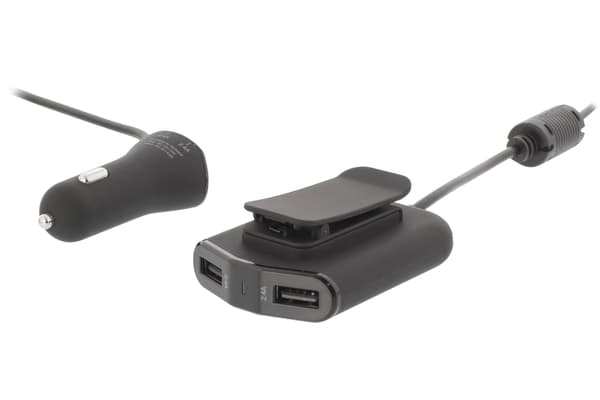 Biloplader 4-Udgange 9.6 A USB Sort