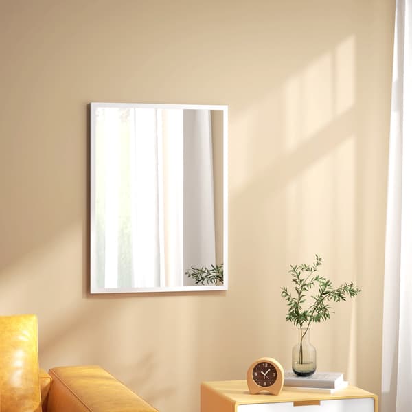 Rektangulär väggspegel, 60x80 cm, vit MDF-ram
