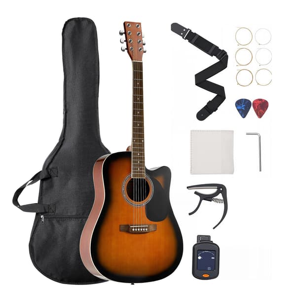 41-tums Cutaway akustisk gitarrpaket, gigbag, Sunburst