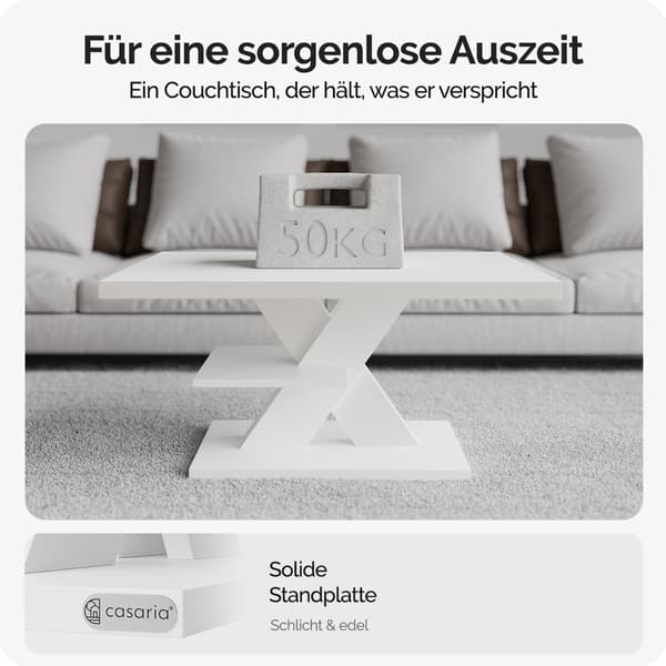 Soffbord, Vitt 90x60x45 cm, Extra förvaring