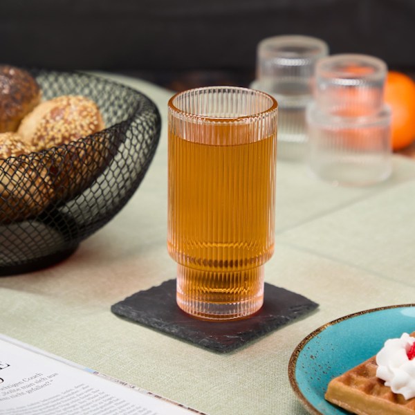 Ribbad dricksglas 4-pack