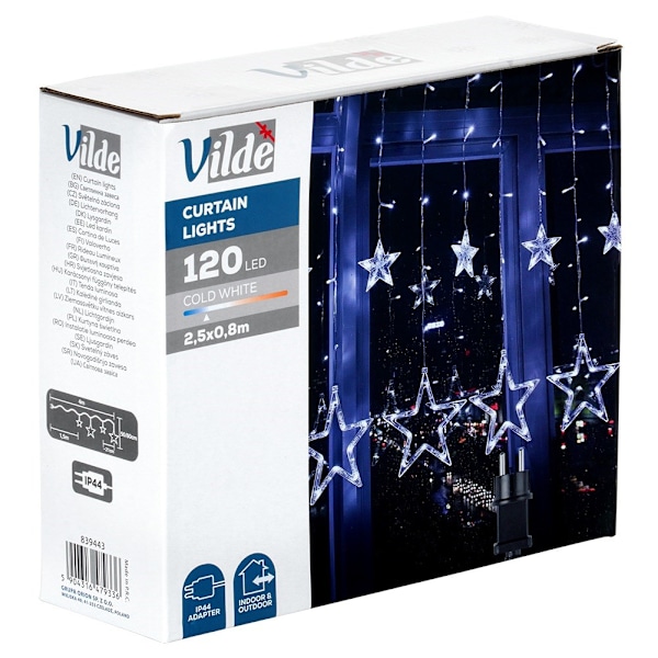 Utomhusljusridå 120 LED 2,5 m