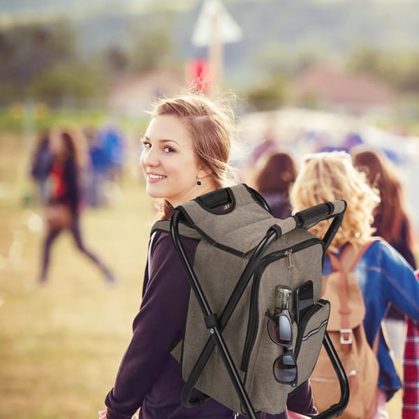Campingstol hopfällbar beige