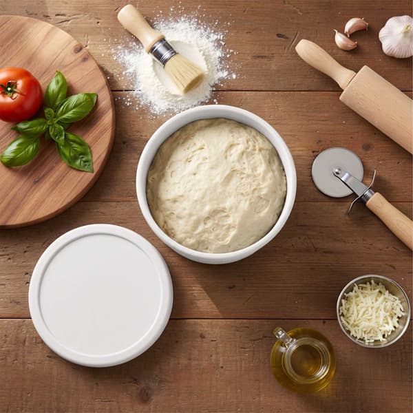 Silikonformade pizzadegslådor med lock, 4-pack
