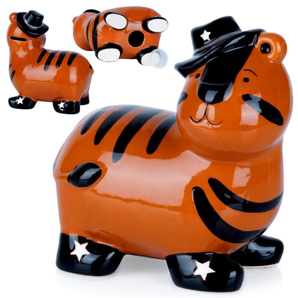 Keramisk spargris tiger