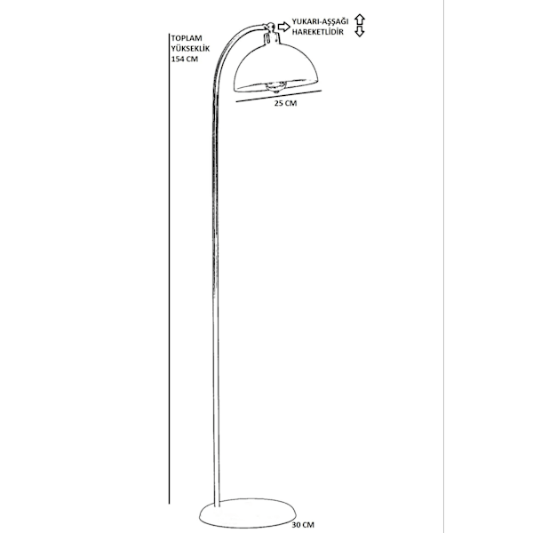 Gulvlampe Azra Eskitme Retro Başlıklı Lambader