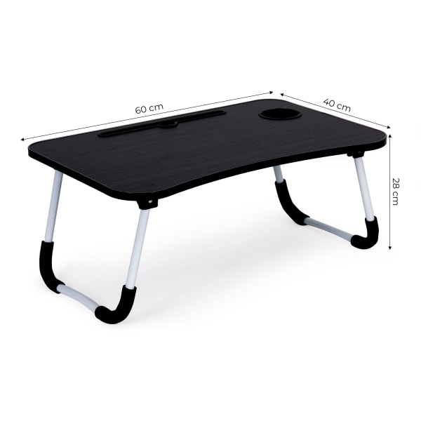 Laptop stativ til sengebord 60x40cm - Sort