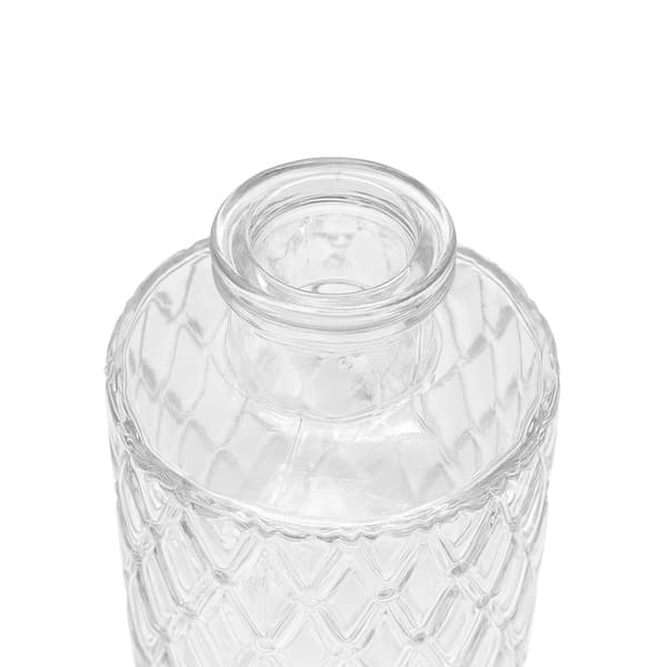 Dekorativa minivaser i glas, set om 6 – texturerad design