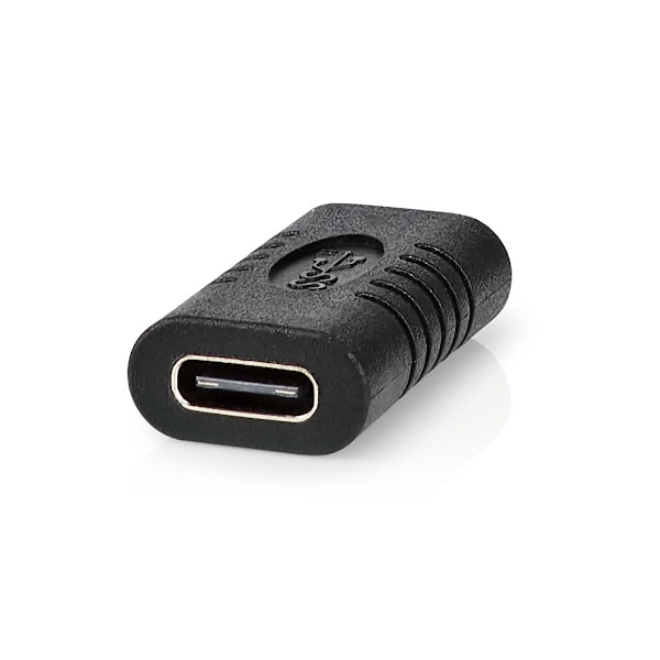 USB-C™ Adapter | USB 3.2 Gen 2 | USB-C™ Hona | USB-C™ Hona | 4K@60Hz | 10 Gbps | Rund | Nickelplaterad | Svart | Kuvert