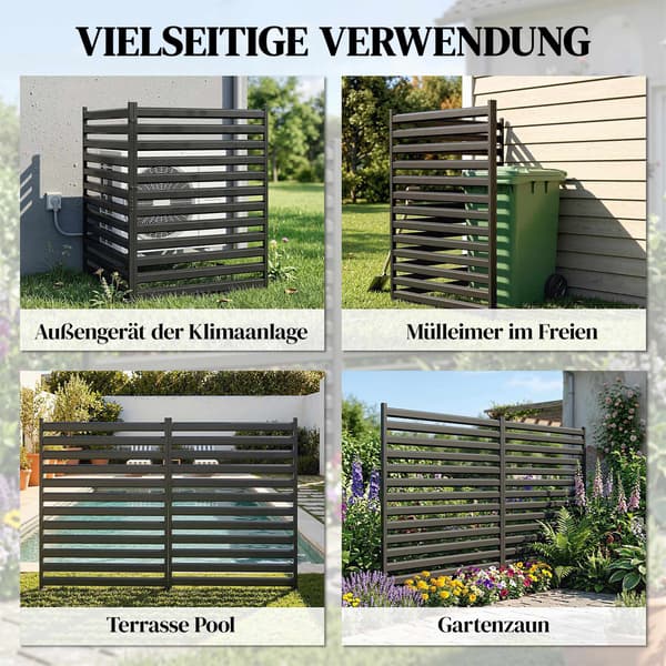 Metal havehegnspaneler, 91 x 152 cm, sort, 2-pak