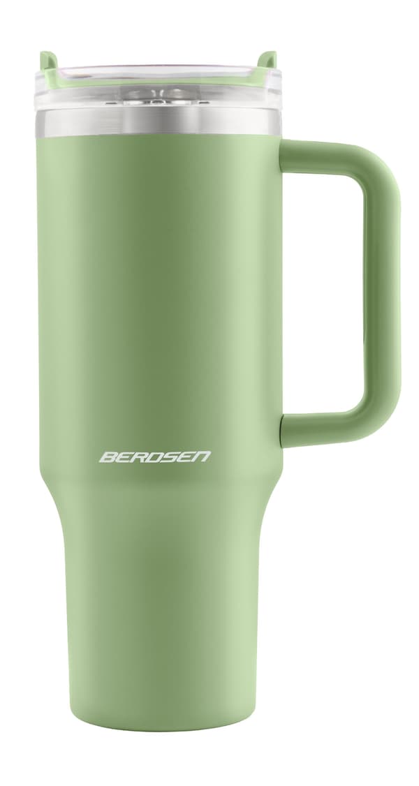 Vakuumisolerad mugg i rostfritt stål med sugrör, 1180 ml