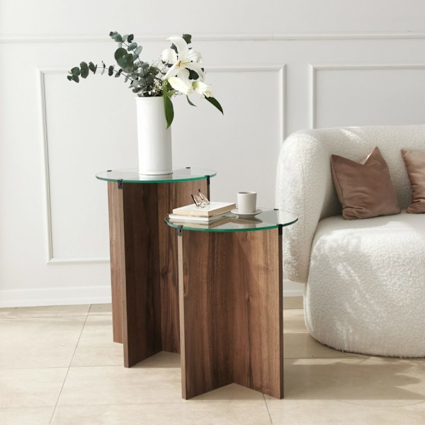Redebord (2 stykker) Lily - Valnød