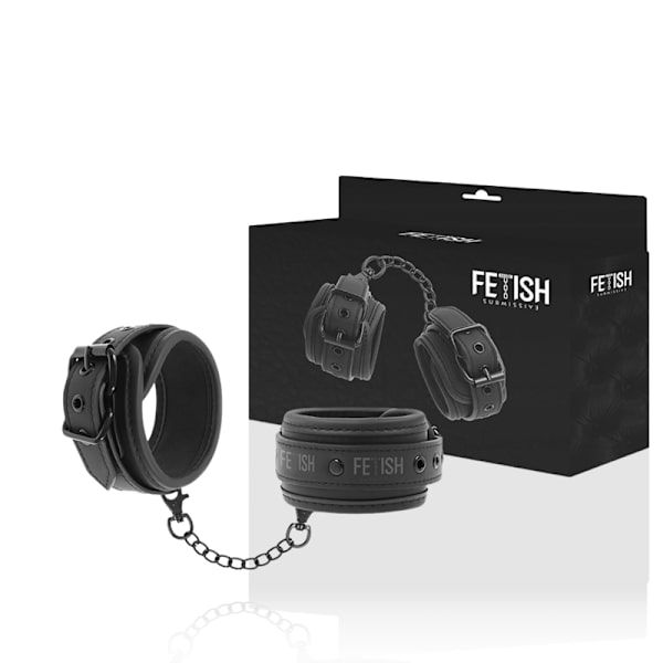 Fetish Submissive - Vegansk læderhåndjern med noprenfor