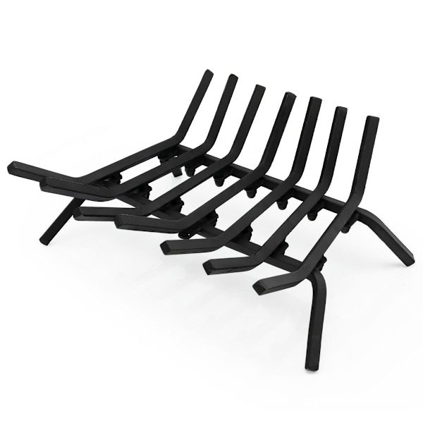 46 cm lang pejsrist robust smedejernsbrændeholder med tykke jernstænger 46 x 38 x 20 cm sort