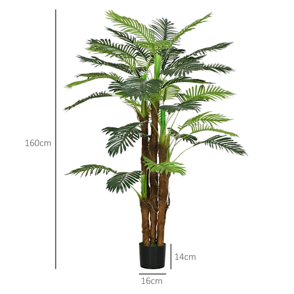 Keinotekoiset kasvit, tekopalmu, 160 cm tekokasvi 36 oksalla, huonekasvi, tekopuu, kasvikoristeet sisä-, ulko-, vihreä