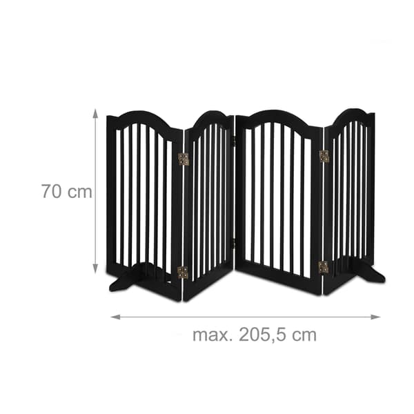 Svart säkerhetsgrind 70 cm