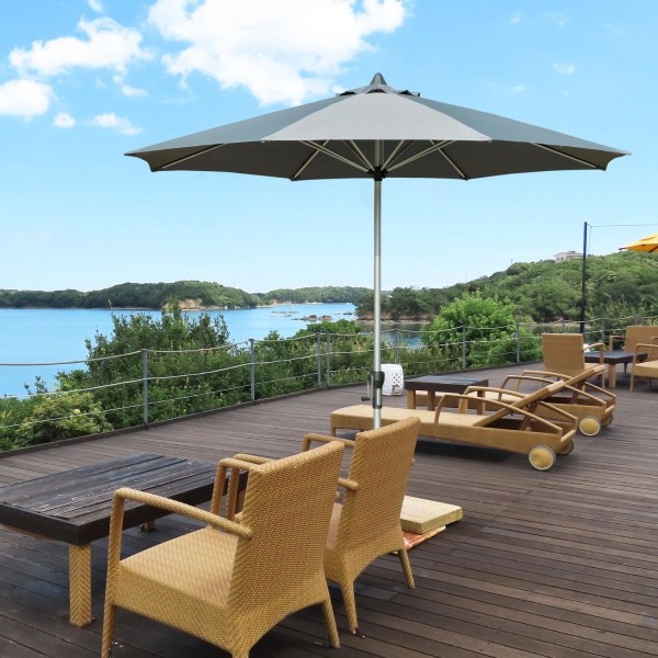 Parasol 2,7 M Balkon Market Paraply 8 Ribs Solbeskyttelse Alumin