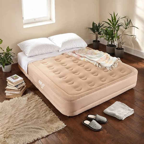King-size-paripatja sähköpumpulla, beige