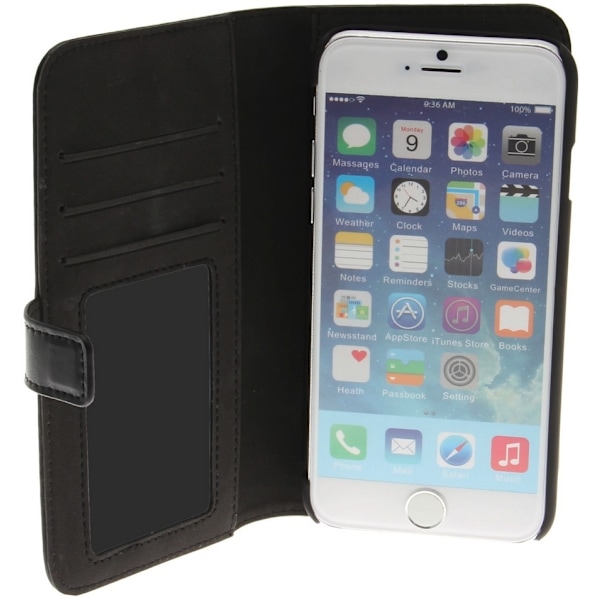 Insmat Flip Case lompakkokotelo iPhone 6 / 6s / 7 / 8 / SE, musta