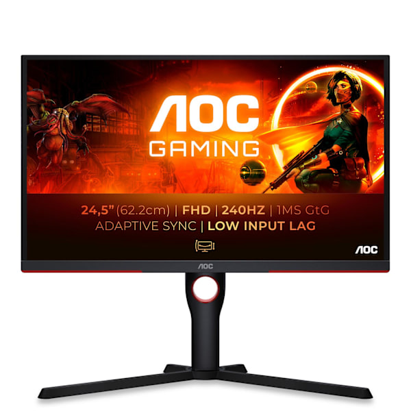 AOC 25" -pelinäyttö 25G3ZM/BK - Full HD, 240 Hz, 1 ms vasteaika