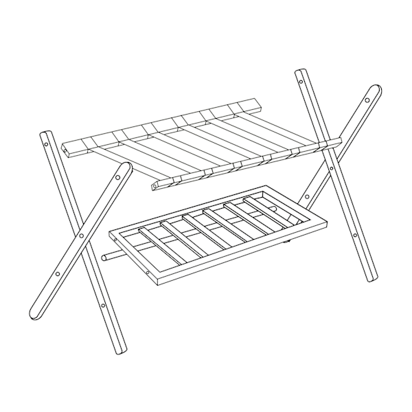 Svart resväskställ i bambu