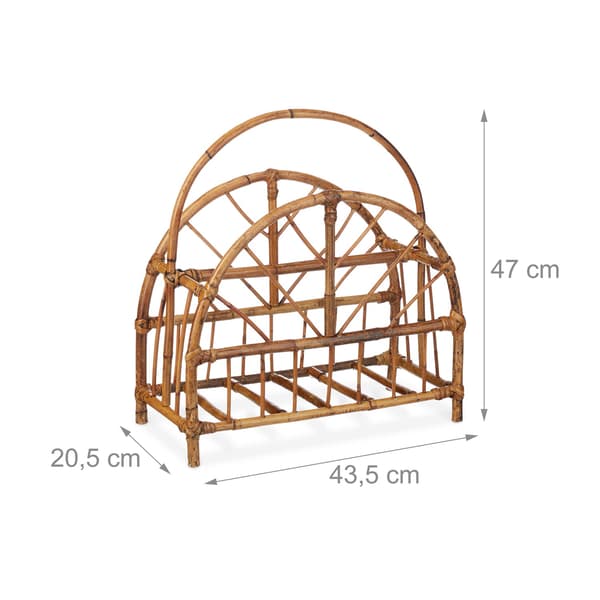 Rattan avisstativ – 2 rum, naturlig charme