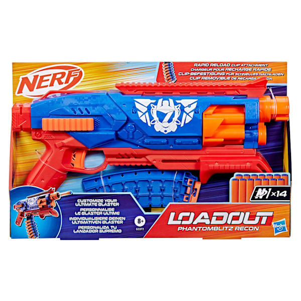 NERF Blaster med opbevaring til 14 pile, Phantom Flash Skin