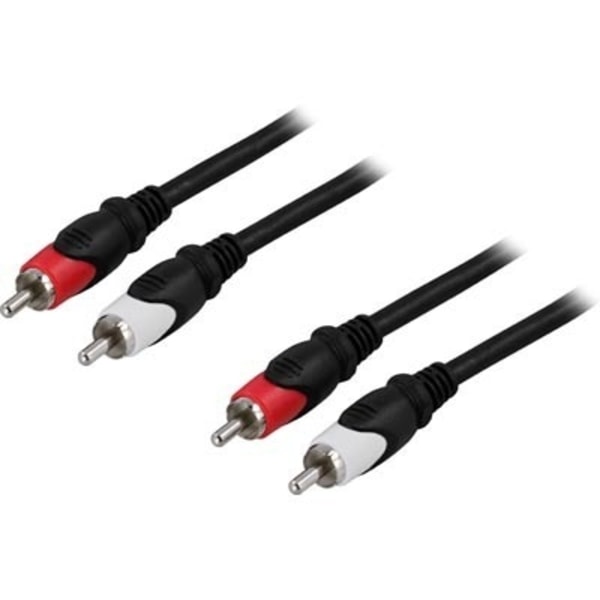 DELTACO 2 x RCA han - 2 x RCA han - kabel, 15 m