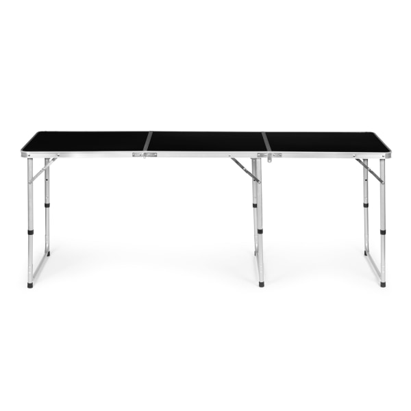 Turistipöytä, kokoontaitettava retkeilypöytä, musta kansi, 180 x