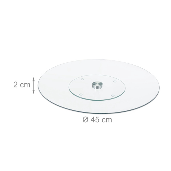 Roterbar serveringsplade i glas