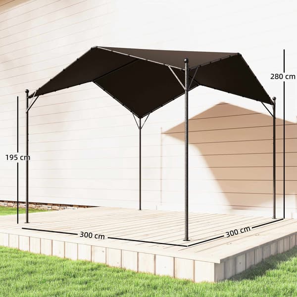 3x3 m pergola metallirungolla ja UPF30+ katolla