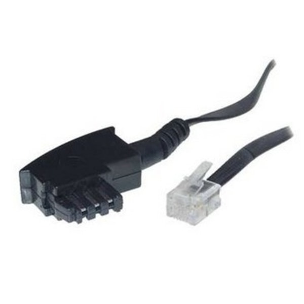 S-Conn 3m TAE F - RJ11, 3 m, TAE F, RJ11, Sort, Transparent, Han-stik, Han-stik