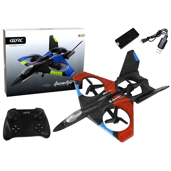 Rød Quadcopter RC Fighter med kamera og LED-lys