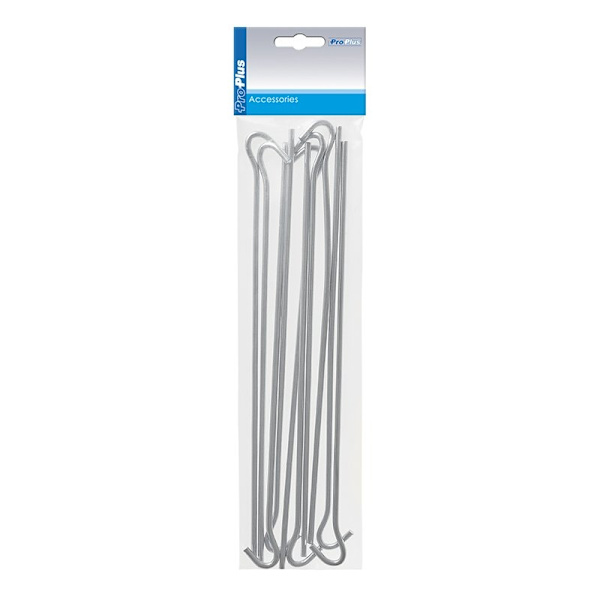 Teltpæl 30cm metal med åbent øje 10 stk i polybag