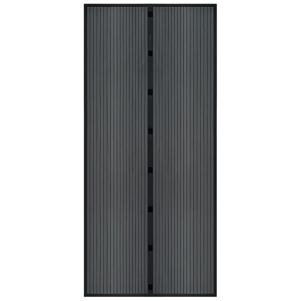 Magnetisk flugnätdörr, svart polyester, 212x100 cm
