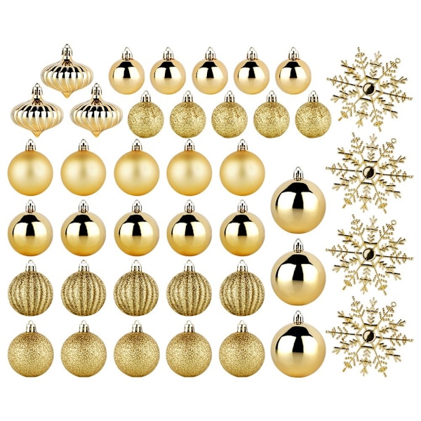 Sprängsäkra julgranskulor guld 4 / 5 / 6 / 10 cm 40 st.