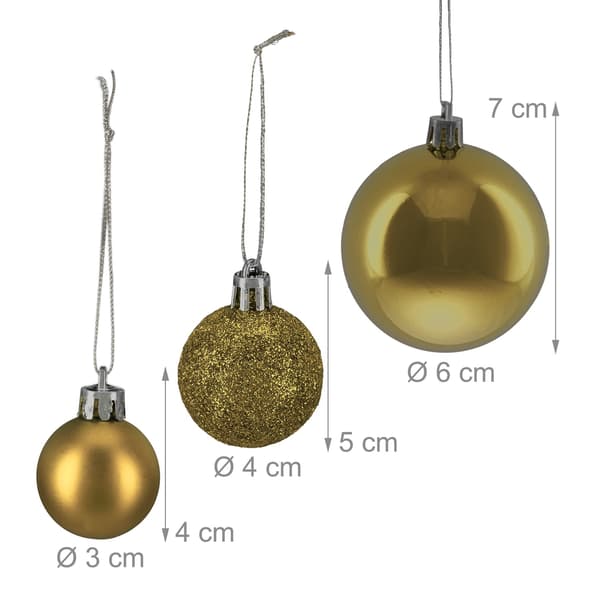 Julgranskulor set, matt/blank/glitterfinish