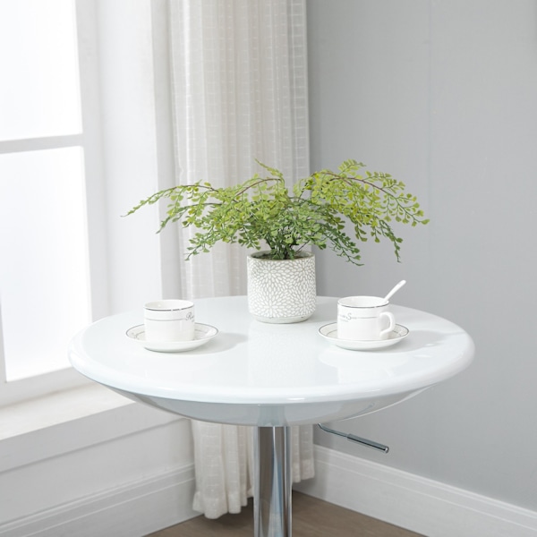 Barbord Moderne Spisebord Skrivebord Højdejustering Metal Abs Maling Hvid Ø61 X 76-97 Cm