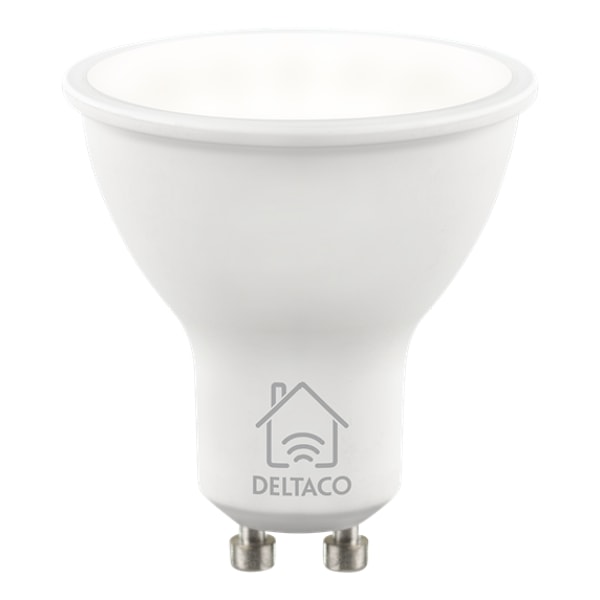 Deltaco Smart Home LED-lampe GU10, WiFi-dæmpbar, 220-240V - Hvid