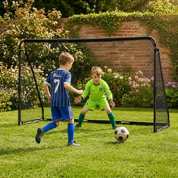 Fodboldmål med net, 240x160 cm, stålramme