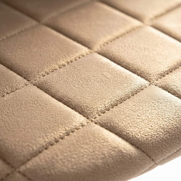 Matstolar i sammet, beige, 4-pack, klädda, modern design