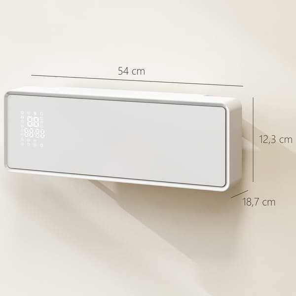 Väggmonterad 2000W keramisk värmare, termostat, timer