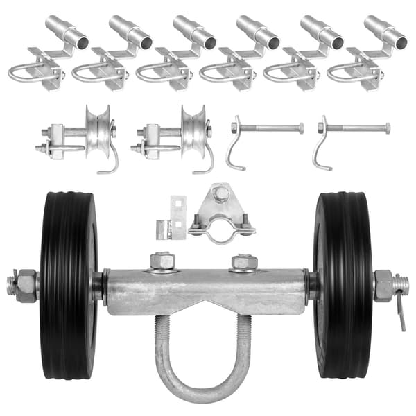 Skjutgrindsrullsats, 6-tums hjul, 600 lb, C-typ