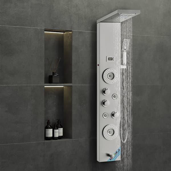 Brusepanelsystem, 6 tilstande, LED-display, rustfrit stål