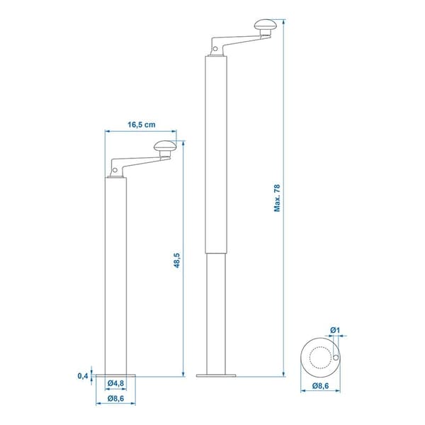 Stativstativ 48mm lindning 400-650mm