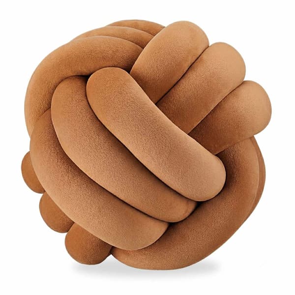 Brun knutkudde – 25 cm, polyesterskum