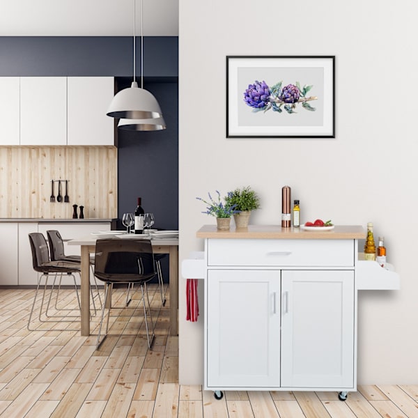 Keittiövaunu työtasolla