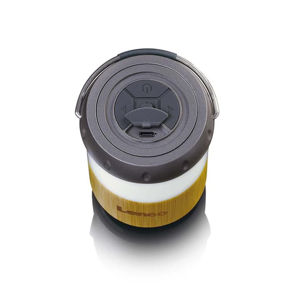 Bluetooth-lykthögtalare, bambu, 40 timmars batteritid, IPX4