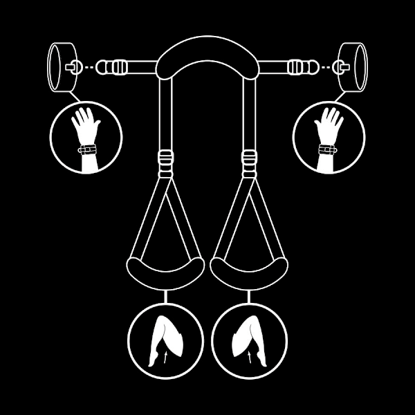 Fetish Submissive - Avoimet jalat nopreenivuorauksella käsiraudoilla